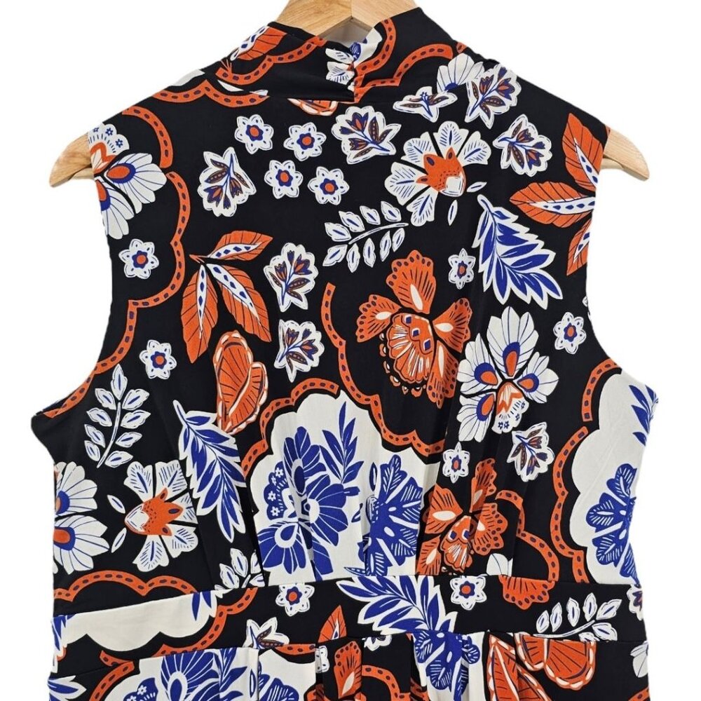 Chicos Womens 12 Boho Sleeveless Floral Pleat Front‎ Cartegena Maxi Dress - Picture 7 of 13